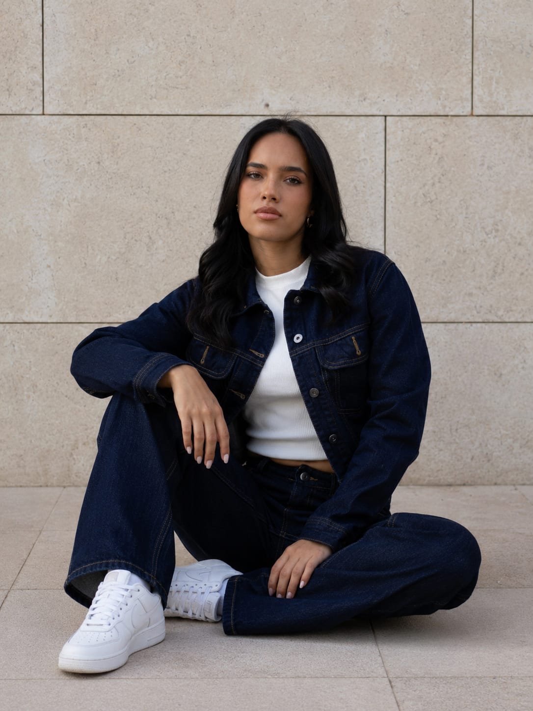 Midnight Indigo Cropped Denim Jacket