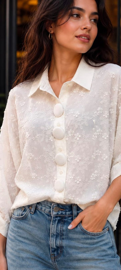 Floral Cotton Lace Shirt
