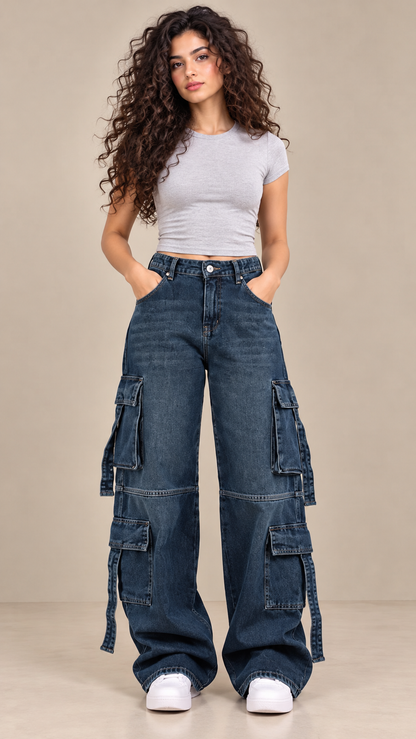 Cargo dirty blue jeans