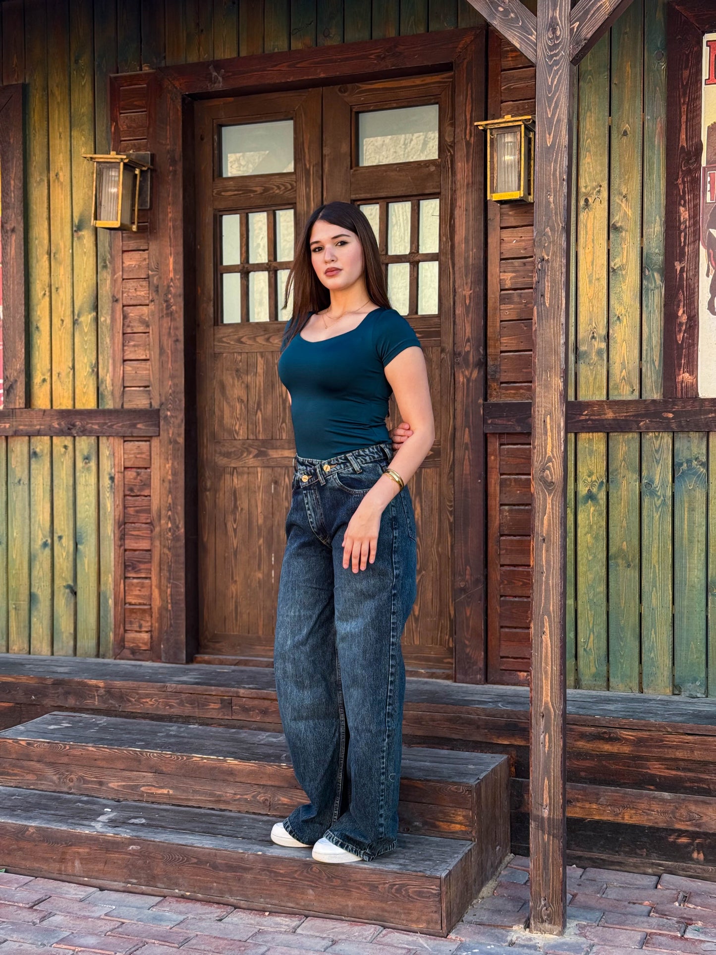Vintage Wash Wide Leg Denim