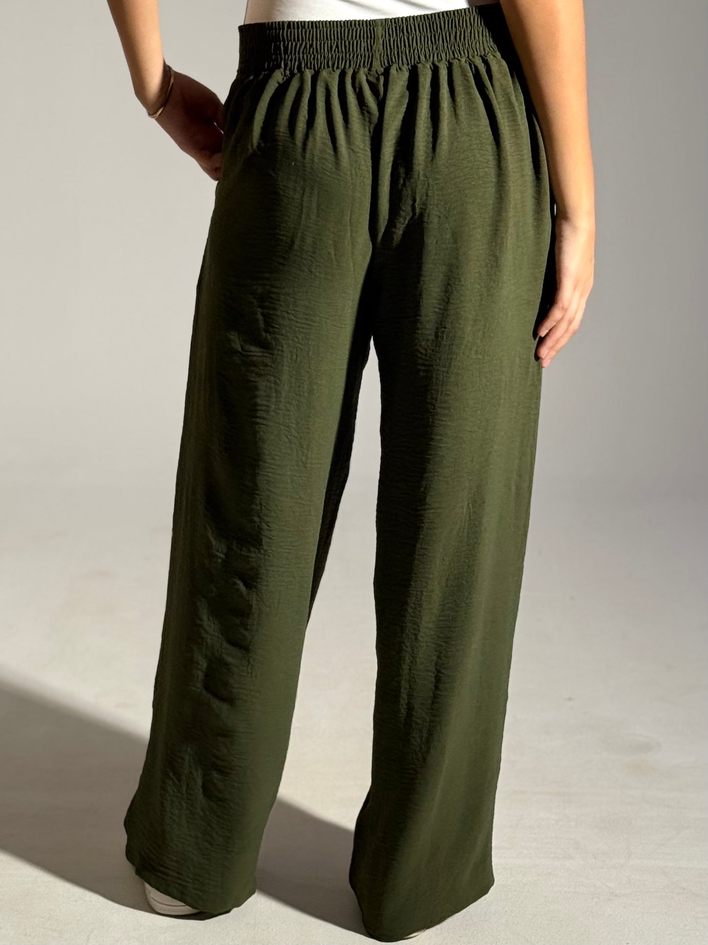 olive linen pants with belt