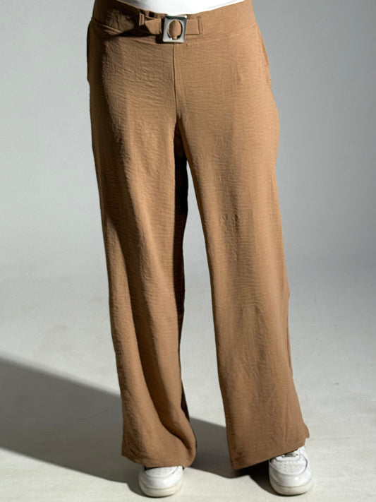 brown linen pants with belt