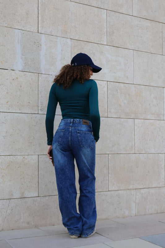 straight leg fit denim