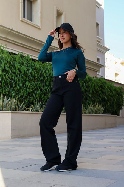 dark straight leg fit denim