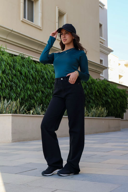 dark straight leg fit denim