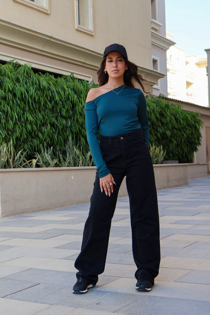 dark straight leg fit denim